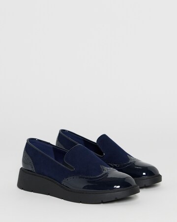 Claire Low Wedge Contrast Loafers - Extra Wide Fit (EEE)