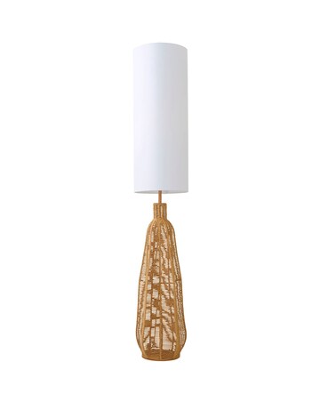 ValueLights Una Rattan Midi Floor Lamp