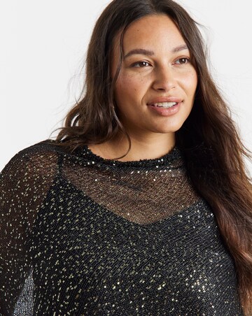 Simply Be Sequin Knitted Slouchy Poncho