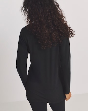 Pretty Secrets Thermal Brushed Fleece Long Sleeve Top Black