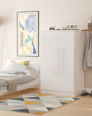 Osprey Ready Assembled 2 Door Midi Wardrobe - Kids
