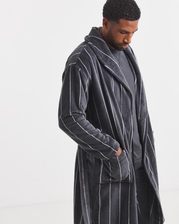 Stripe Fleece Dressing Gown