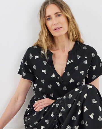 Soft Touch Notch Neck Short Sleeve Dress