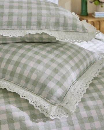 Cath Kidston Painted Gingham Lace Duvet Cover Set