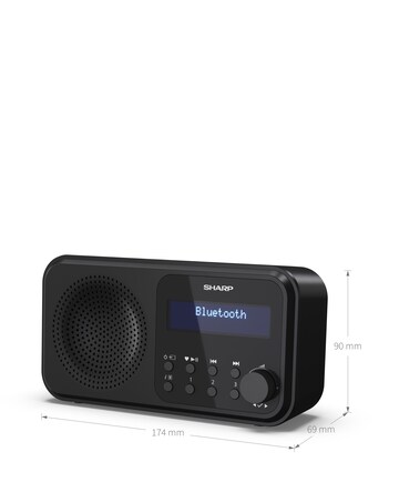 Sharp TOKYO Portable Digital Radio - Midnight Black