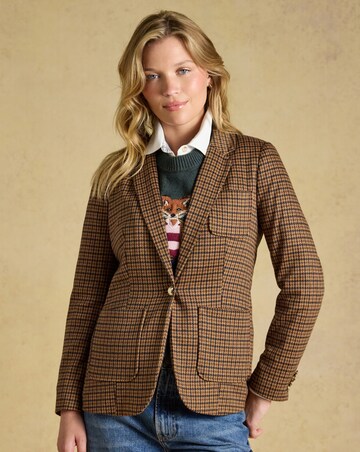 Joules Albury Check Jersey Blazer