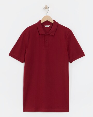 Pure Cotton Pique Polo Long- Cranberry
