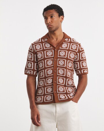 Only & Sons Bart Crochet Shirt - Rust