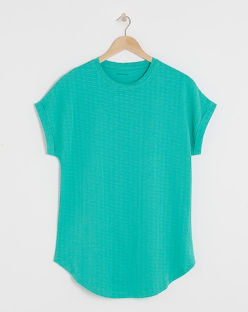 Dobby Textured Curved Hem
