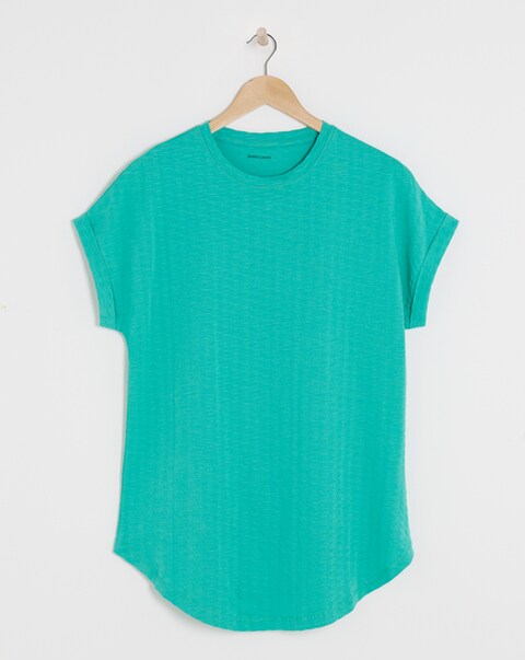 Dobby Textured Curved Hem
