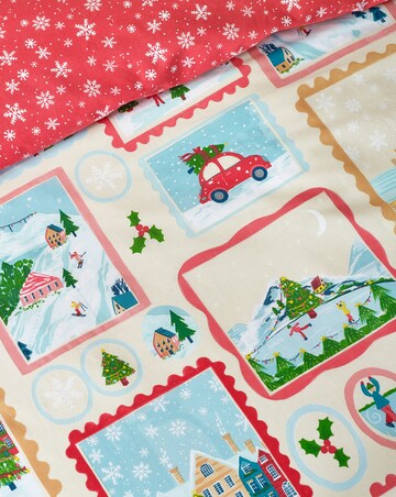 Catherine Lansfield Christmas Town Stamps Duvet Cover Set