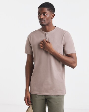 Pure Cotton Grandad Short Sleeve T-Shirt Long