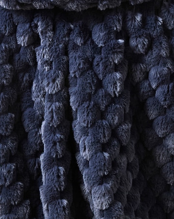 Scallop Faux Fur Throw - Navy