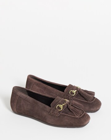 Heavenly Soles Prague Suede Diving Moccasin - Wide Fit (E)