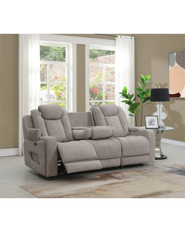 Jago Power Recliner 3 Seater Sofa Drop-Down Tray, Temp Control & Immersive Sound