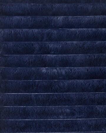 Ribbed Faux Fur Throw - Navy
