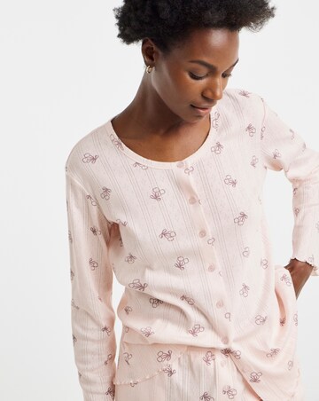 Pretty Secrets Bow Print Pointelle Rib Pyjama Set