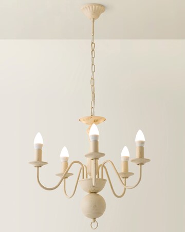 ValueLights Gothica Flemish Style 5 Way Ceiling Light Distressed White