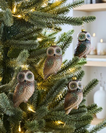Set of 4 Owl Decorations