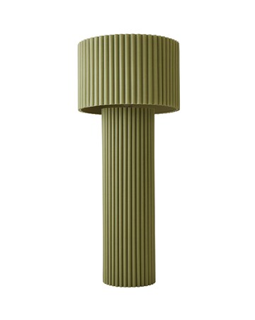 ValueLights Lenny Green Ribbed Fabric Midi Floor Lamp