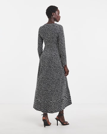 Spot Print Sweetheart Neckline Dress