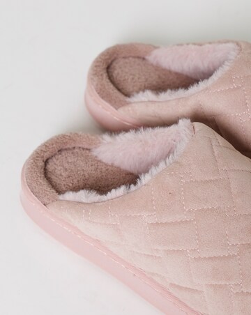 Marley Quilted Mule Slippers - Wide Fit (E)