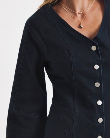 Indigo Button Through Denim Midi Dress