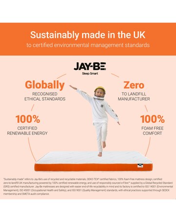Jay-Be Simply Kids Foam Free Sprung Responsibly Made Mattress - European Single