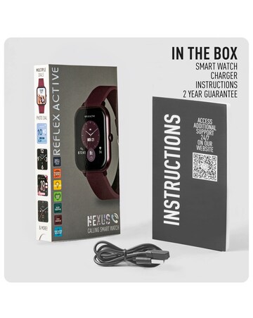 Reflex Active Nexus Silicone Strap Smart Watch - Burgundy