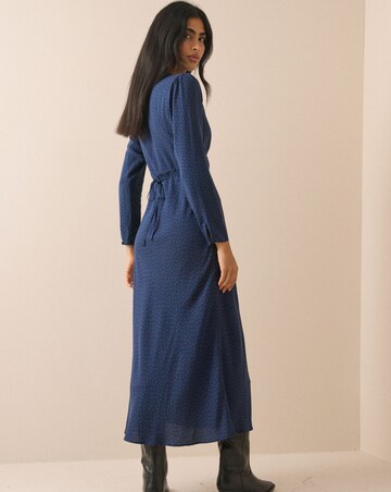 NOBODY'S CHILD PETITE LS AIDA MIDI DRESS