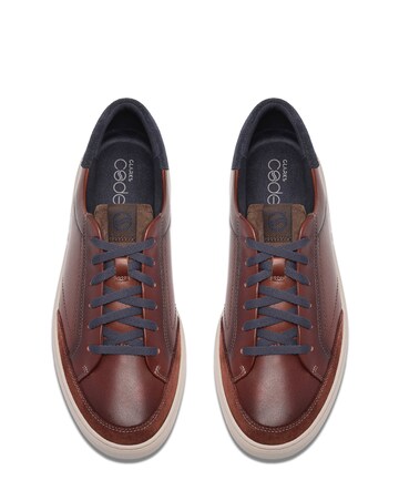 Clarks Code C Tie Leather Shoe - Dark Brown