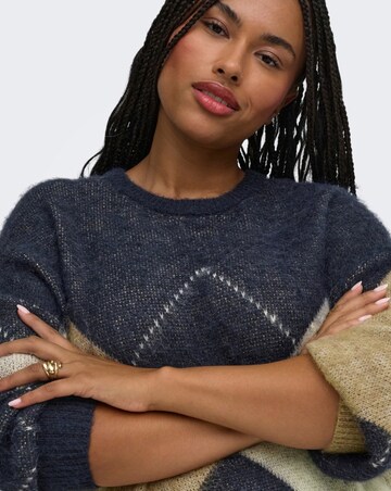 ONLY CHECK PATTERN KNITTED JUMPER