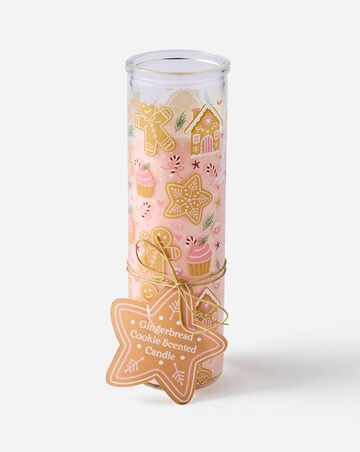 Sugarplum Bakery Print Gingerbread Cookie Glass Tube Candle