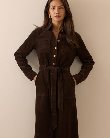 NOBODY'S CHILD NOAH CORD MIDI SHIRT DRESS