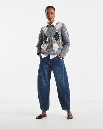 Loose Thread Argyle Jumper