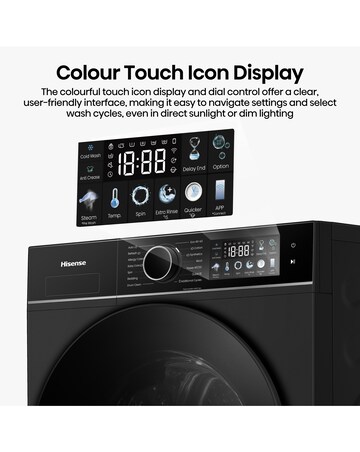 Hisense 3i 9kg 1400rpm KitchenFit Washing Machine Black