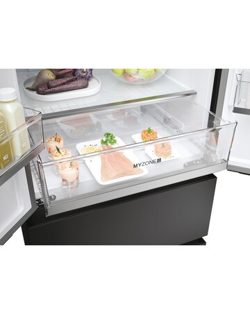 Haier HFR5719ENPB 70 FD Plain Door Refrigerator Black + Install