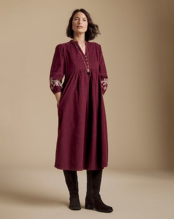 Julipa Embroidered Cord Midi Dress