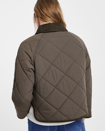 Chocolate Cord Collar Quilted Jacket