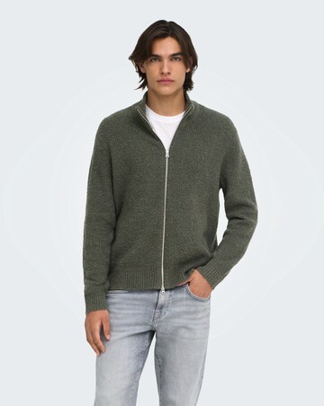 Only & Sons Dale Relaxed Long Sleeve Knit Cardigan - Grey