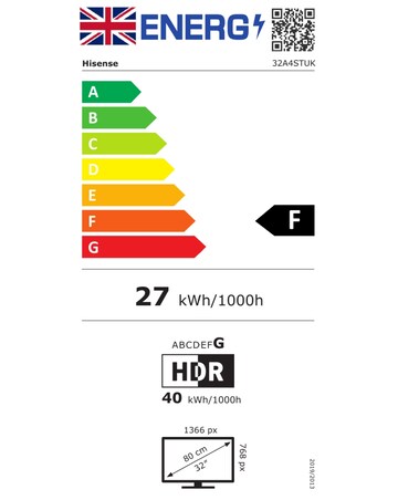 Hisense 32A4STUK 32in Full HD LED Smart TV with Freely