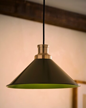 ValueLights Morgan Forest Taper Shade with Brushed Chrome Fitting
