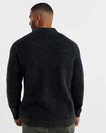 Jack & Jones Premium Blasimon Souffle Polo Knit Jumper - Grey