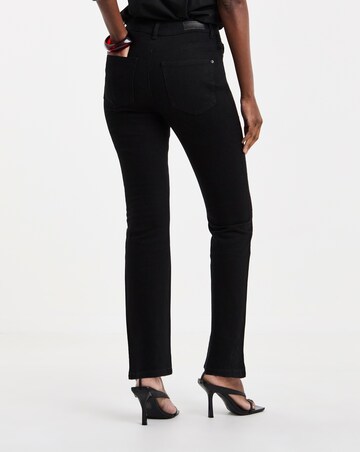 Black Embellished Straight Leg Jeans