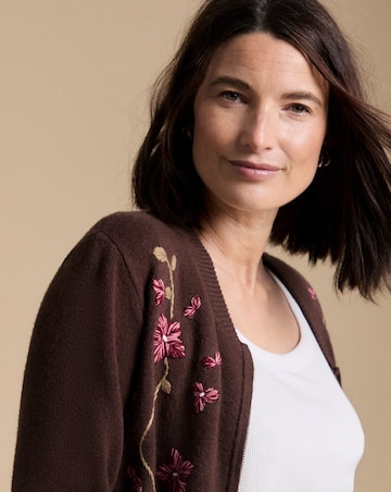 Julipa Embroidered Knitted Bomber Cardigan