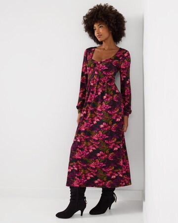 Joe Browns Lovely Lily Print Long Sleeve Jersey Midi Dress