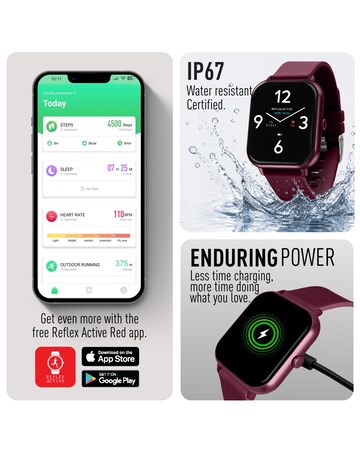 Reflex Active Nexus Silicone Strap Smart Watch - Burgundy