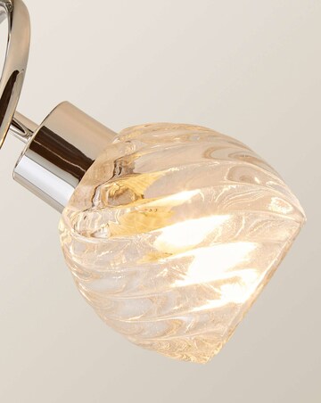 ValueLights Reyka 3 Way Cross Over Chrome Ceiling Light Swirl Glass