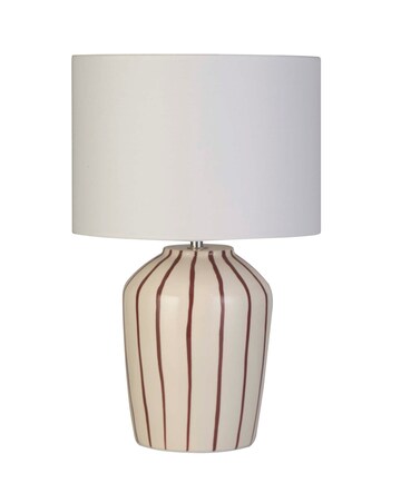 Merrow Burgundy Stripe Ceramic Table Lamp