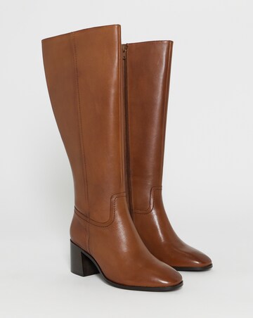 Nessa Leather Heel Knee High Boots - Extra Wide Fit (EEE) & Super Curvy Calf